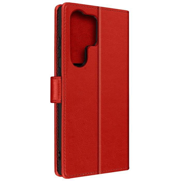 Cover - AVIZAR - Samsung Galaxy S23 Ultra - Rød - Pung og videounderstøttelse Röd