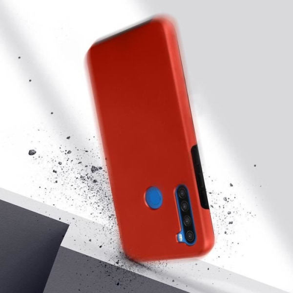 Xiaomi Redmi Note 8 ja Note 8 2021 kova takaosa ja pehmeä etukotelo - punainen punainen