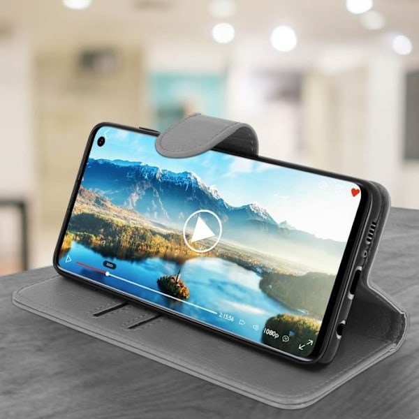 Hus för Samsung Galaxy S10 - AVIZAR - Plånboksfodral - Silikongel - Videostöd - Magnetisk Grå
