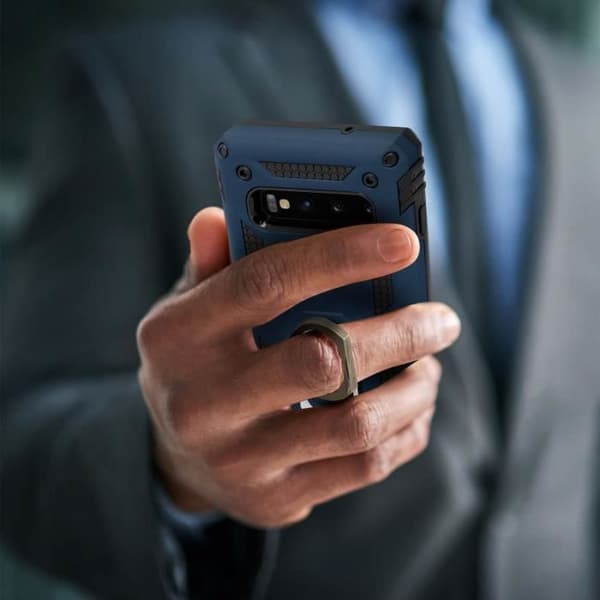 Coque - Galaxy S10 - Bi Rigide og Blød - Blå Nat - Stødabsorberende - Video Stativ Blå