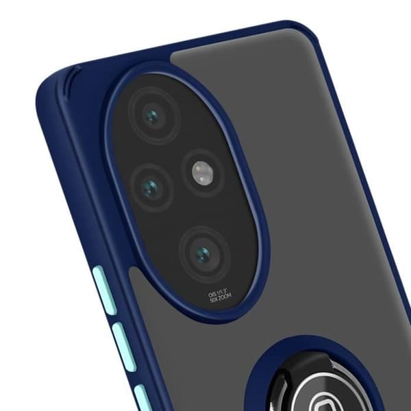 Coque - Honor - 200 Pro - Stødabsorberende - Metalring - Videostøtte Blå Nat. Blå