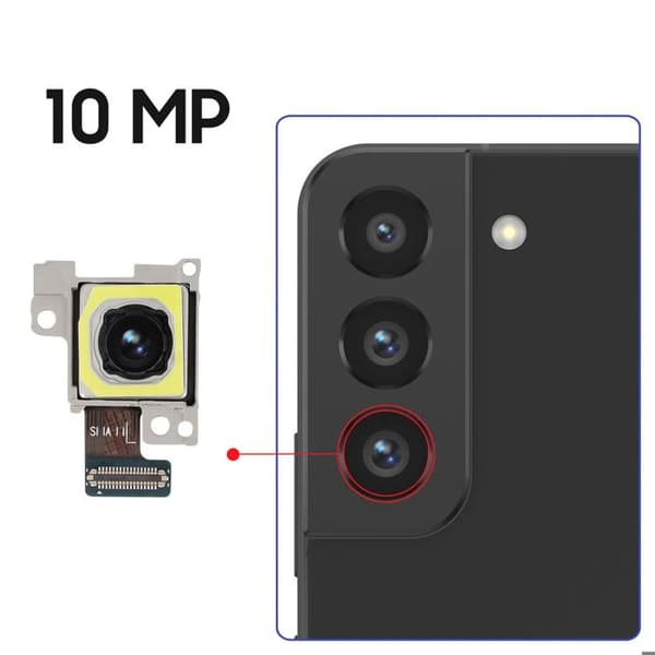 Objektiivikamera - SAMSUNG - Galaxy S22/S22 Plus - 10MP - 3x optinen zoom - Hopea Grå