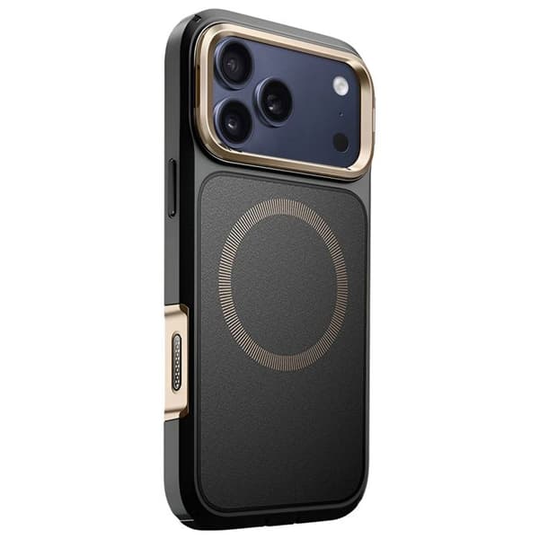 Helkapsel - I-BLASON - iPhone 17 Pro Max - MIL-STD-810G certificeret - 9H hærdet glas - Foldbart stativ Gul