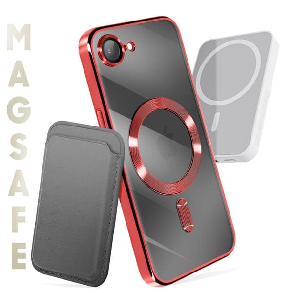Coque - Silikone - iPhone 16e - Rød - Stødbeskyttelse - Anti-gulning tekstur Röd