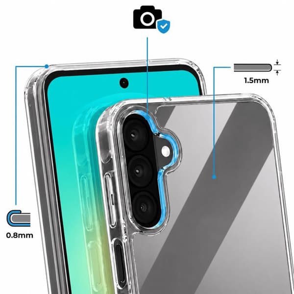 Cover til Galaxy A27 med hård bagside og blød transparent kant Vit