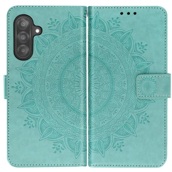 Plånboksfodral - Samsung - Galaxy A26 - Mandala Blommor - Grön - Mjuk Grön