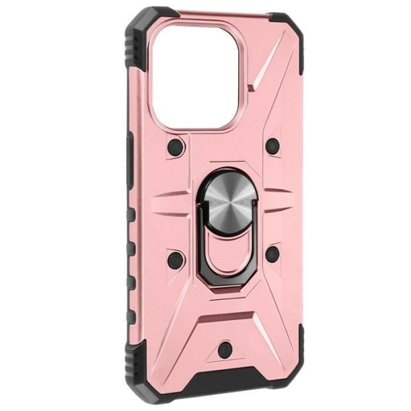 Ringfodral till iPhone 15 Pro Bumper Stötsäker ArmoRing Bump Series Rose Gold Rosa