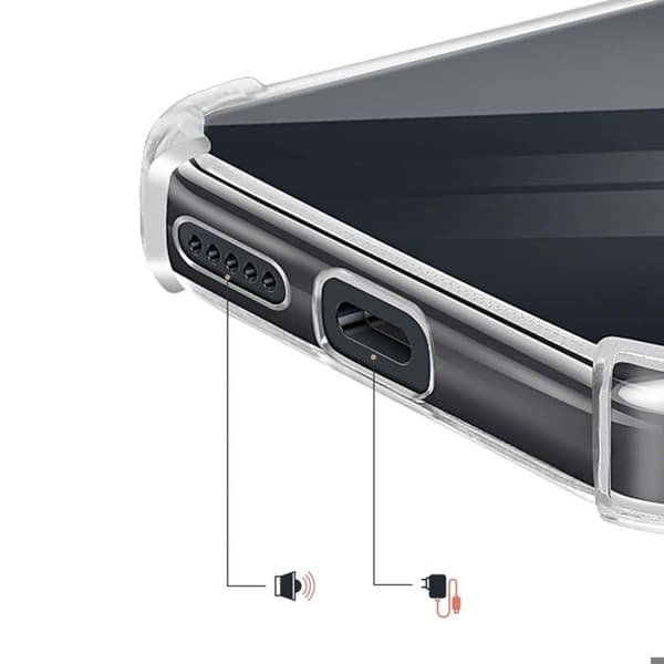 Siliconfodral för Honor Magic 8 Lite med förstärkta hörn, transparent Vit