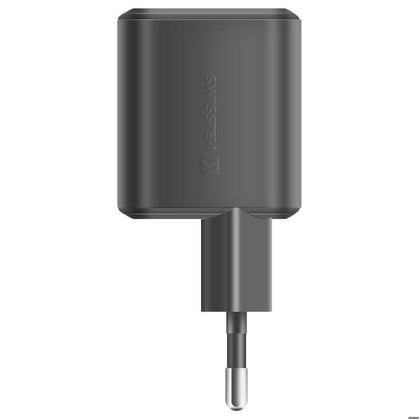 USB-C / USB-A Power Delivery GaN 12W Strømforsyning Swissten Sort Svart
