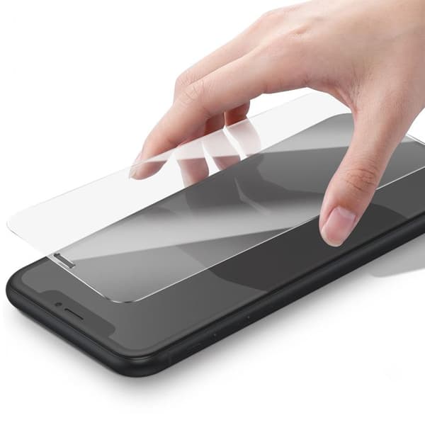 Härdat glas för iPhone 11 / iPhone XR 9H Rep- och stötresistent Mayaxess Transparent Vit