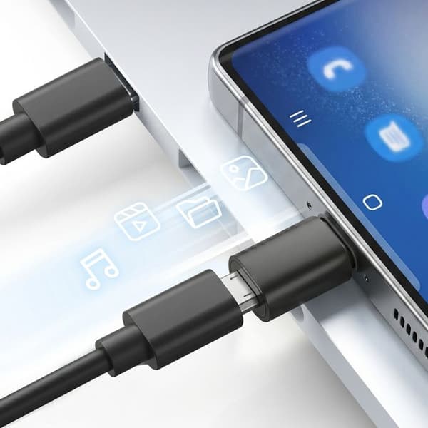 OTG Micro-USB Naisliitin USB-C Urosmuunnin Blue Star Musta
