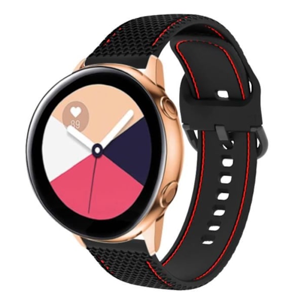 Armbånd til Galaxy Watch 5/5 Pro/4 Silikonesøm Tofarvet sort/rød