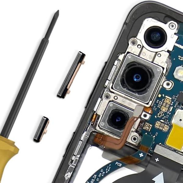 AVIZAR virta- ja äänenvoimakkuuspainike Samsung Galaxy S24:lle ja S24 Plus Blackille Svart