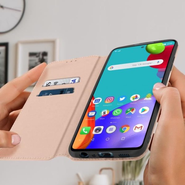 Skal Galaxy A52 och A52s Stativ Funktion Plånboksfodral rosa champagne
