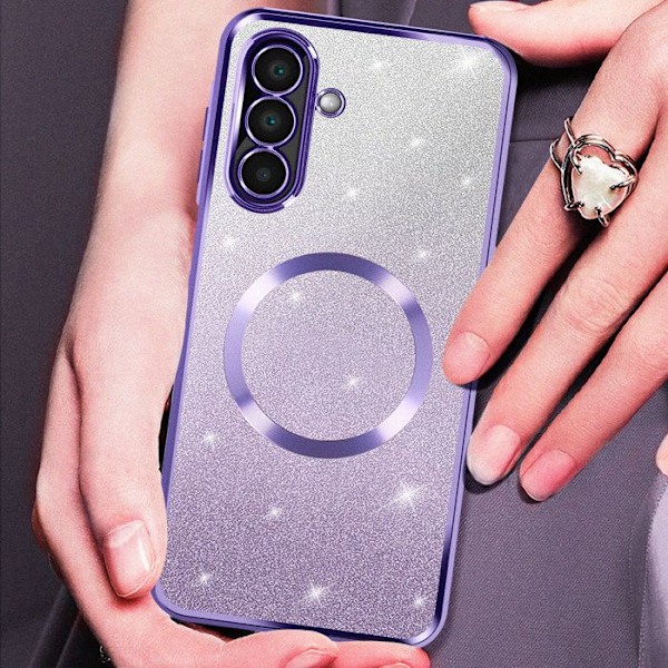 Coque MagSafe til Samsung Galaxy A26 Silikone Glitrende Lilla Lila