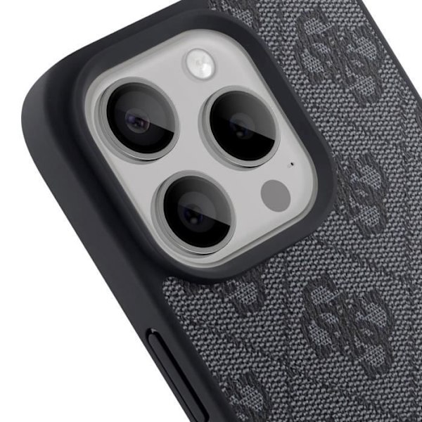 Fodral för iPhone 15 Pro Elegant Design Med 4G Utskrift Höjda Kanter Guess Svart Svart