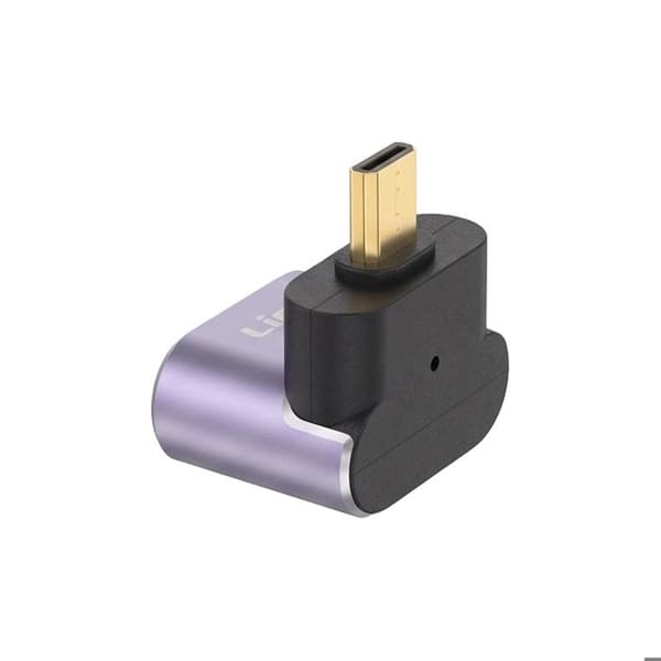 Mini Videoadapter Micro-HDMI Hane till HDMI 2.1 Hona Vinklad 8K LinQ Lila
