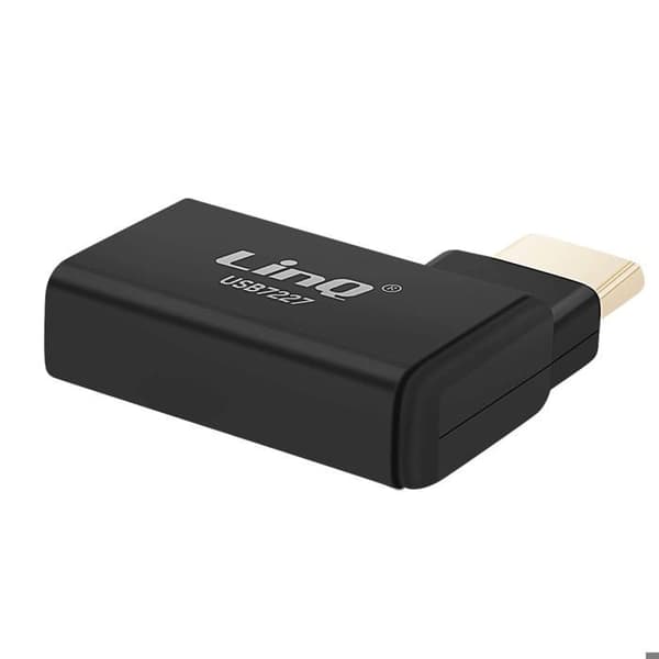 OTG USB hun til USB-C han Adapter 10 Gbps Overførsel og Opladning LinQ Sort