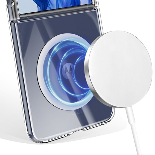 Coque MagSafe för Motorola Razr 60 Ultra Polykarbonat Silikon Gel Transparent Vit