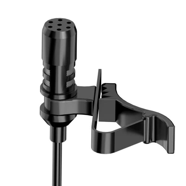 USB-C-langaton mikrofonirikko HD tallennuksella kiinnitysklipsillä ja mustalla Devia-kaapelilla