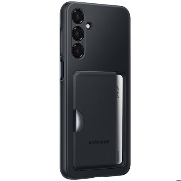 Coque til Samsung A16 med kortlomme i silikone, blød berøring, original Samsung, sort Svart
