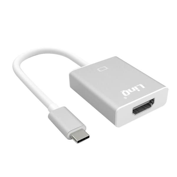 Videoadapter - LINQ - USB Type C til HDMI-kabel - 4K - 15 cm - Plug & Play Silvergrå
