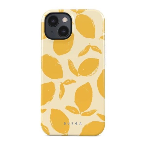 Coque pour iPhone 15 Plus MagSafe Tough Antichocs Modèle Lemon Tart Burga Jaune Beige