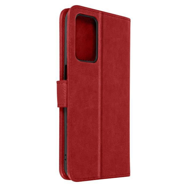 Housse Oppo A16 och A16s - AVIZAR - Portfölj med ställfunktion för video - Röd - Hård - Matt Röd