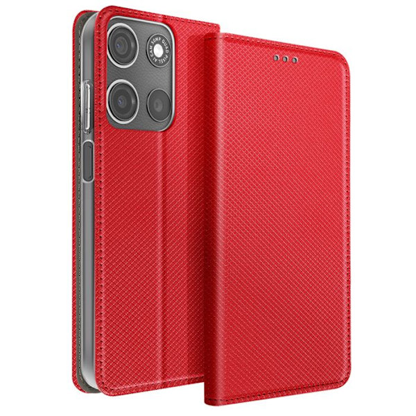 Motorola Moto G15 ja Moto G15 Power Klappikotelot, Korttipidike, Punainen Röd