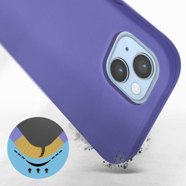 iPhone 14 kotelo Puolijäykkä Soft-touch Hieno violetti