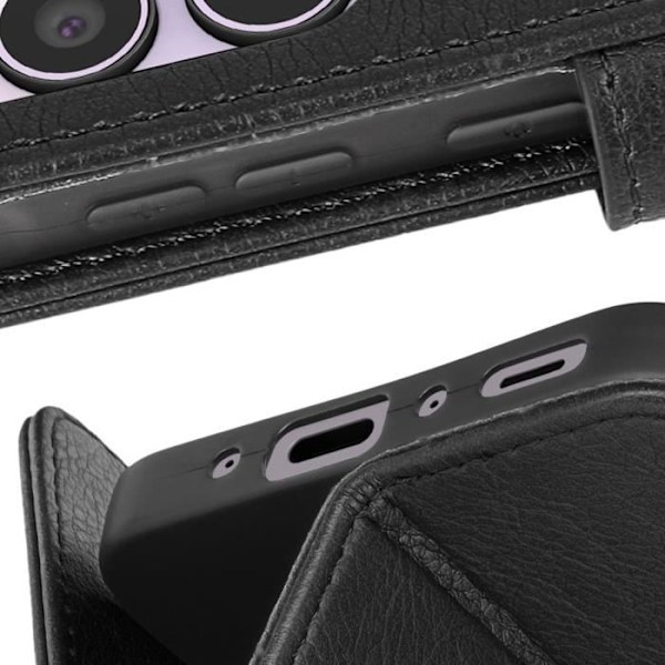 Taske til Samsung Galaxy A35 5G - AVIZAR - Pung og videoholder - Sort Svart