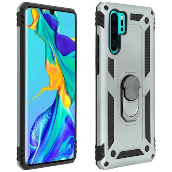 Coque - AVIZAR - Huawei P30 Pro - Bi-materiale - Stiv og Fleksibel - Video Støtte Silvergrå