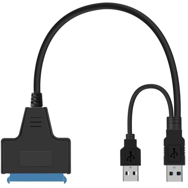USB 2.0 Adapterkabel - LinQ - SATA/SSD 2.5 tommer - Hastigheder op til 480Mbps - Kompakt design - Sort