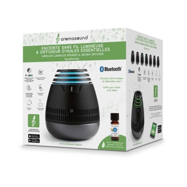 Bluetooth-valokaiutin - BIGBEN INTERACTIVE - Musta - Aromidiffuusori - 15 wattia - 7 väriä