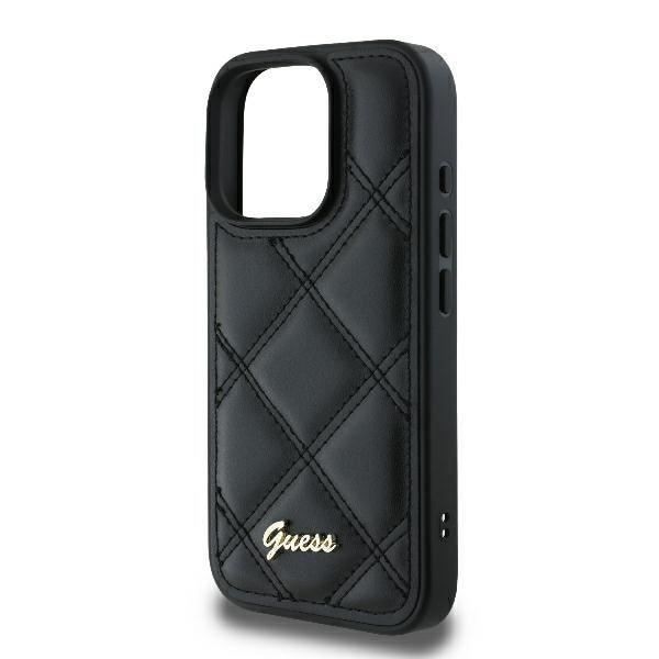 Etui - GUESS - iPhone 16 Pro - Quiltet - Sort - Holdbar beskyttelse Svart