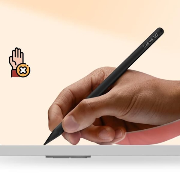 Magnetisk Stylus til iPad - ADONIT SE 2 - Håndfladeafvisning - 10H batterilevetid - Sort Svart