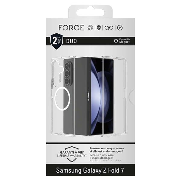 Coque - FORCE CASE - Galaxy Z Fold 7 - Läpinäkyvä - Vahvistettu suoja 2m - Pehmeä Vit