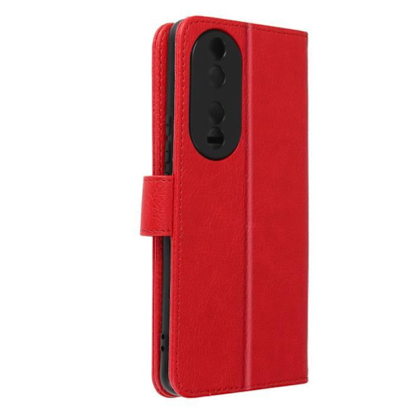 Fodral för Honor 90 - AVIZAR - Röd - Wallet Flip - Videosupportfunktion Röd
