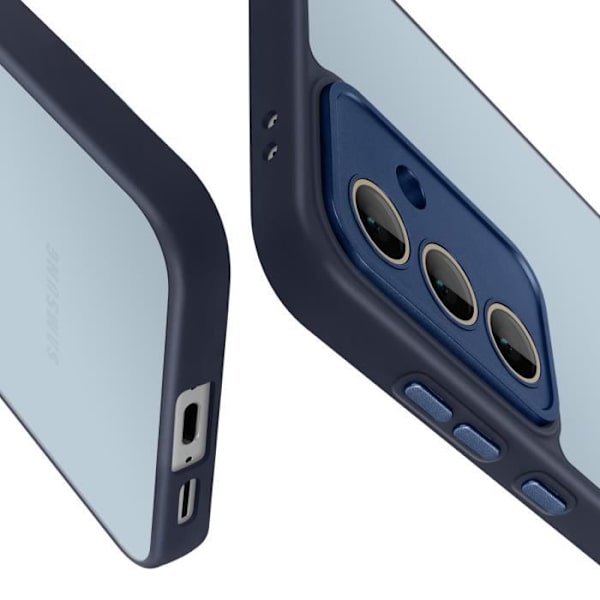 Coque - AVIZAR - Samsung Galaxy S24 FE - Semi-rigid - Slitstark - Trendig design Blå