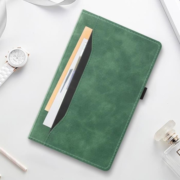 Samsung Tab A9 Plus - Kuori - Kannen - Keinonahkaa - Vihreä - Video tukitoiminto Grön