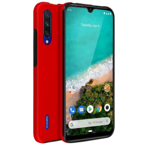 Skyddsskal - AVIZAR - Xiaomi Mi A3 - Hård baksida - Mjuk framsida - Röd Röd