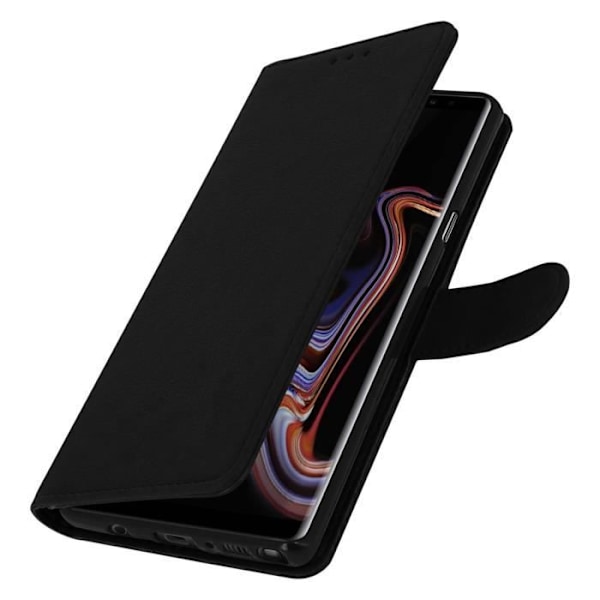 Fodral för Samsung Galaxy Note 9 - AVIZAR - Plånboksfodral - Silikongel - Videostöd - Magnetisk Svart