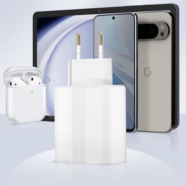 USB-C GaN 45W Nettoplade + Hurtigopladning USB Minimalistisk Format Inkax Hvid Vit