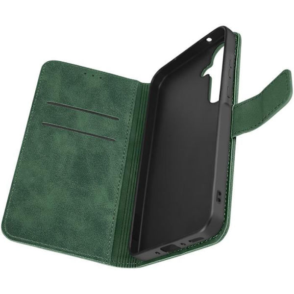 Kotelo Samsung A35 5G:lle - AVIZAR - Wallet Flip Video Support - Tummanvihreä Grön