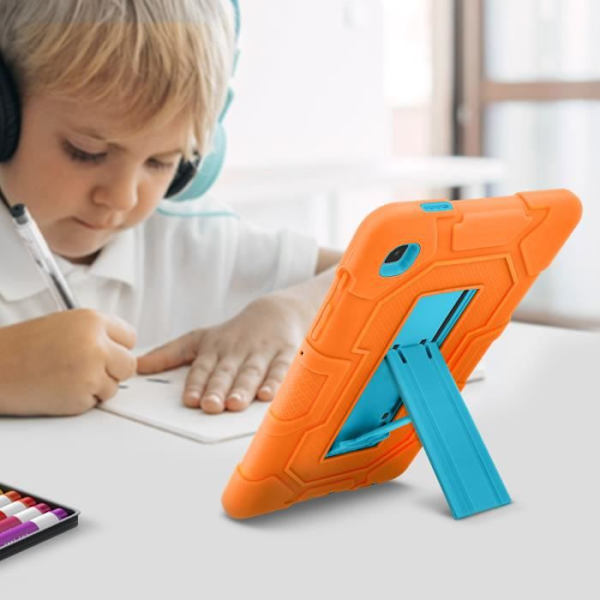 Stötsäkert fodral - AVIZAR - Galaxy Tab A7 Lite - Silikongel - Stöd för stöd - Orange/Blå Orange / Blå