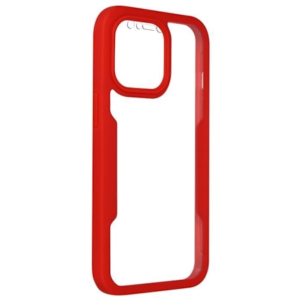 Kokonaiskuori - AVIZAR - iPhone 13 - Takana Plexiglas - Edessä Polymeri - Punainen Röd