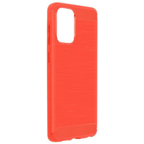 Samsung Galaxy A32 Skyddsfodral - Röd - Borstad koleffekt - Förstärkta hörn Röd