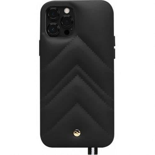 iPhone 12 Pro Max Etui - ARTEFAKT - Læder Louvre - Sort - Hårdt - Blank Svart