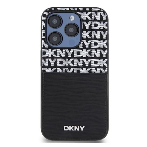Coque bak för iPhone 15 Pro med kortficka DKNY svart Vit