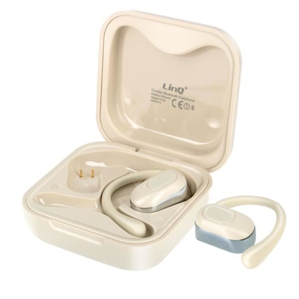 Bluetooth-høretelefoner - LINQ - Åben design - 6 timers batterilevetid - Touch kontrol - Inkluderet etui Vit